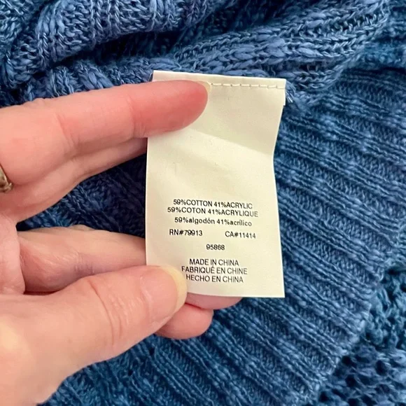 NWT Motherhood Blue Open-Weave Knit Sweater - Picture 5 of 9